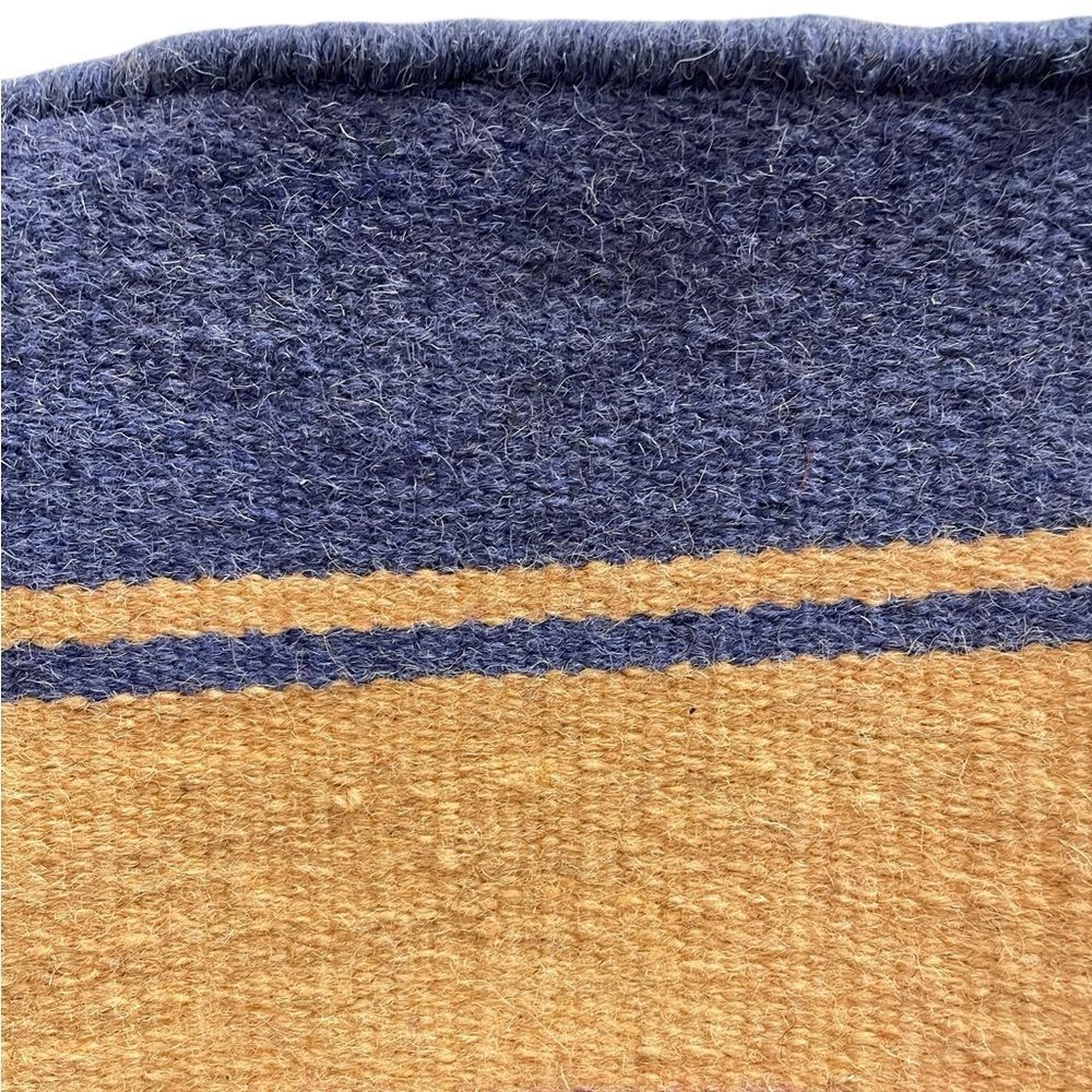 Wool Kilim Rug Pink Blue Yellow - Picture 7 of 10